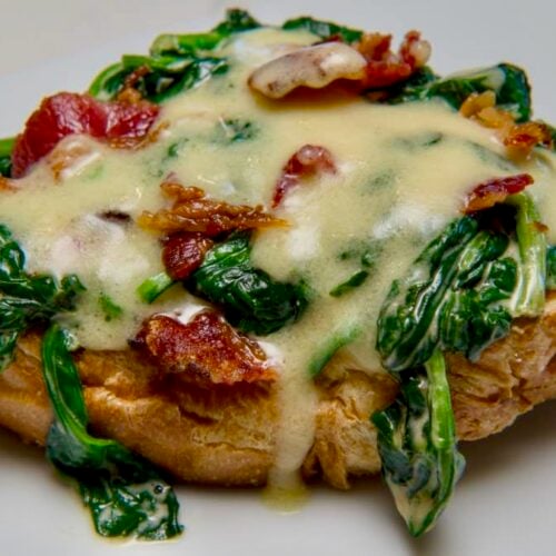 spinach and bacon tartine